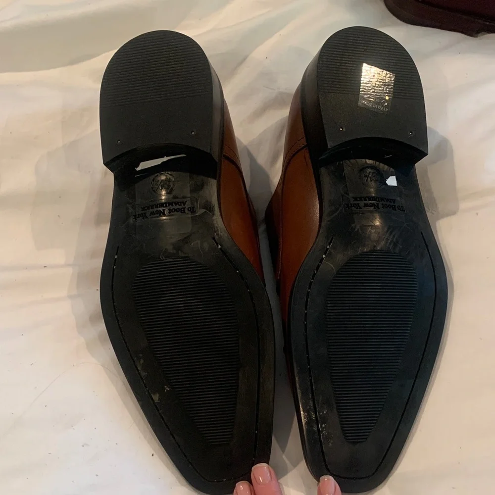 Men's Double Monk Strap Dress Shoes in Brown Leather